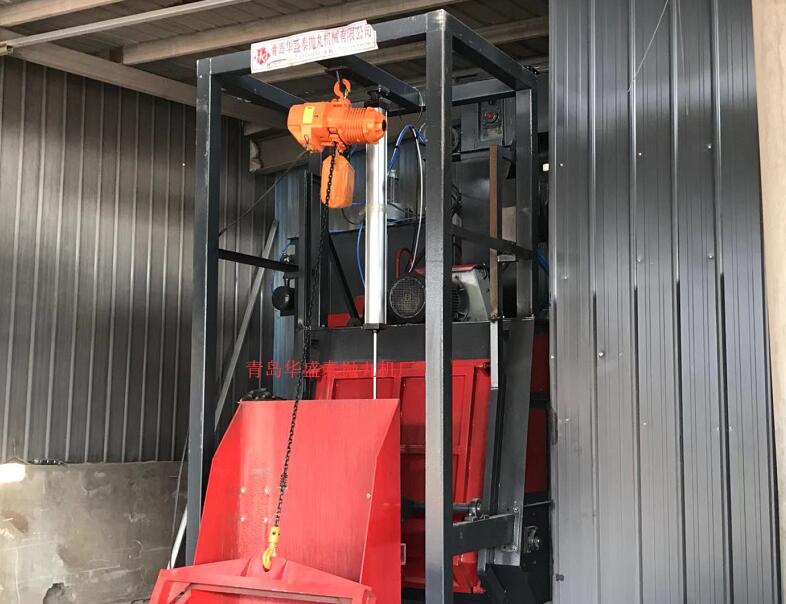 發(fā)貨聊城臨清自動上料3210拋丸除銹機調(diào)試完畢